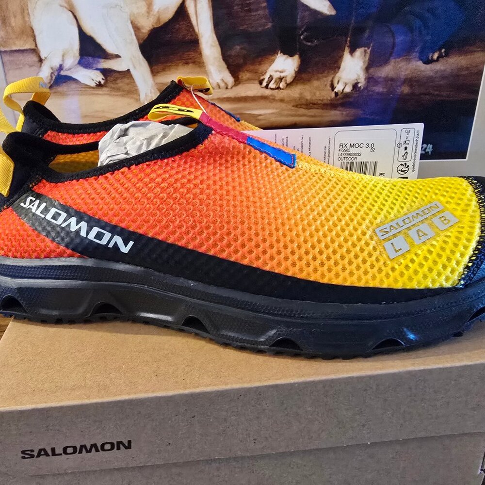 Salomon RX MOC 3.0 Black/Lemon/High Risk Red Sneakers Slip-on Shoes Men's 10 US